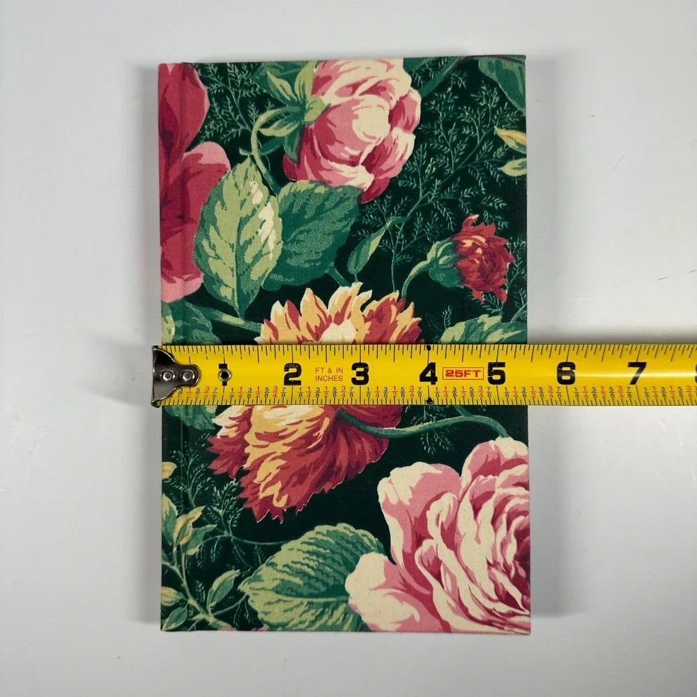 Vintage Lined Journal Floral Fabric Cover 5.5 x 8.5